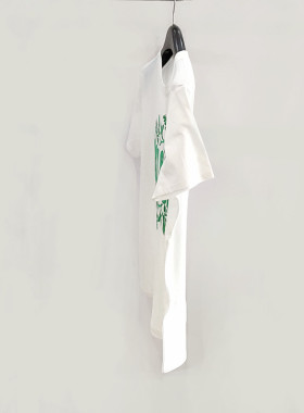 欧美出口单夏季100全棉宽松休闲字母刺绣圆领白色短袖T恤男女同款