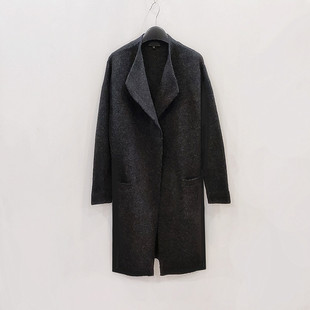 羊毛外套特价秋冬大翻领浴袍款偏厚针织大衣女宽松长款毛衣开衫