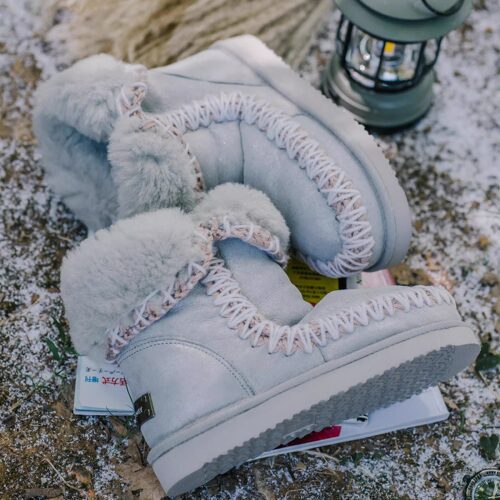 限量版民族风编织短筒雪地靴