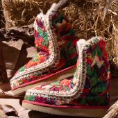 最炫民族风 氛围感拉满 针织羊毛24cm爱斯基摩皮毛一体雪地靴女