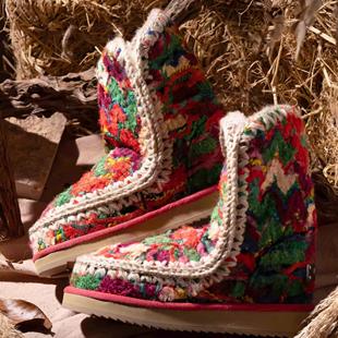 最炫民族风 针织羊毛24cm爱斯基摩皮毛一体雪地靴女 氛围感拉满