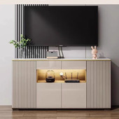 轻奢卧室电视柜高级感主卧岩板床尾柜小型窄款 落地收纳储物柜一体