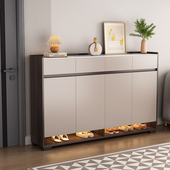 柜窄柜玄关柜一体靠墙 橱进门鞋 岩板鞋 柜家用门口实木轻奢大容量鞋