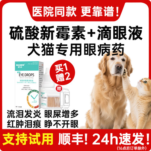 眼药水猫咪发炎流泪鼻支狗狗