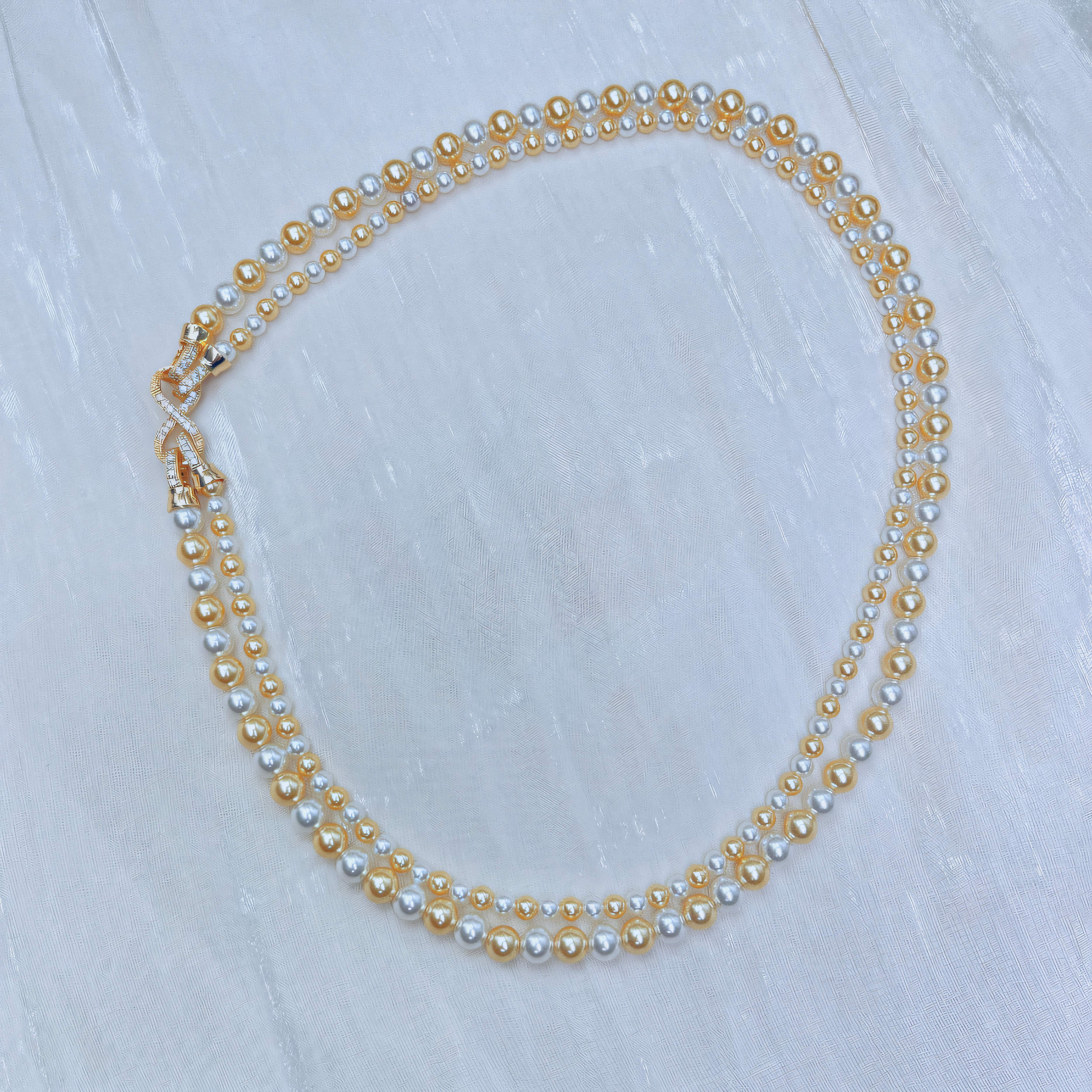 双色4+6双层施家珠项链（可拆卸独立两条项链）