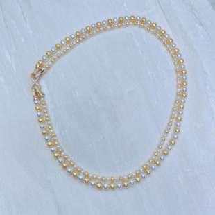 可拆卸独立两条项链 双色4 6双层施家珠项链