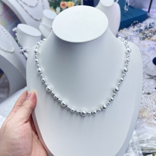 8mm施家珠项链圆盘扣总长约47厘米 春江花月夜3