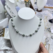 星空混色轻奢高级感圆盘扣施家珠项链