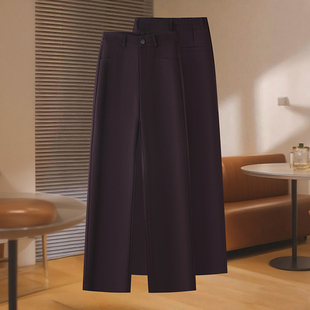 女装 高腰垂感梨形直筒裤 高级藏青色西装 女2025秋冬新款 阔腿裤 爆款
