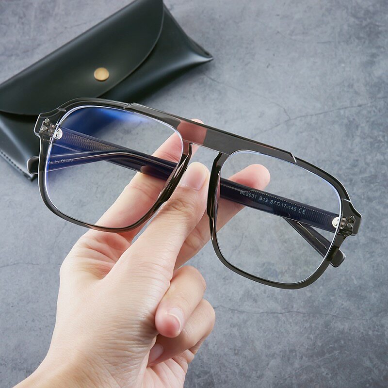 镜音透明近视眼镜框男双梁可配度数痞帅塑料TR90白色大框眼睛架女