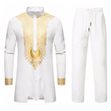 欧美新款男士民族风长袍套装套装长袖1815-TZ01-F80，男装民族服装，星座1815