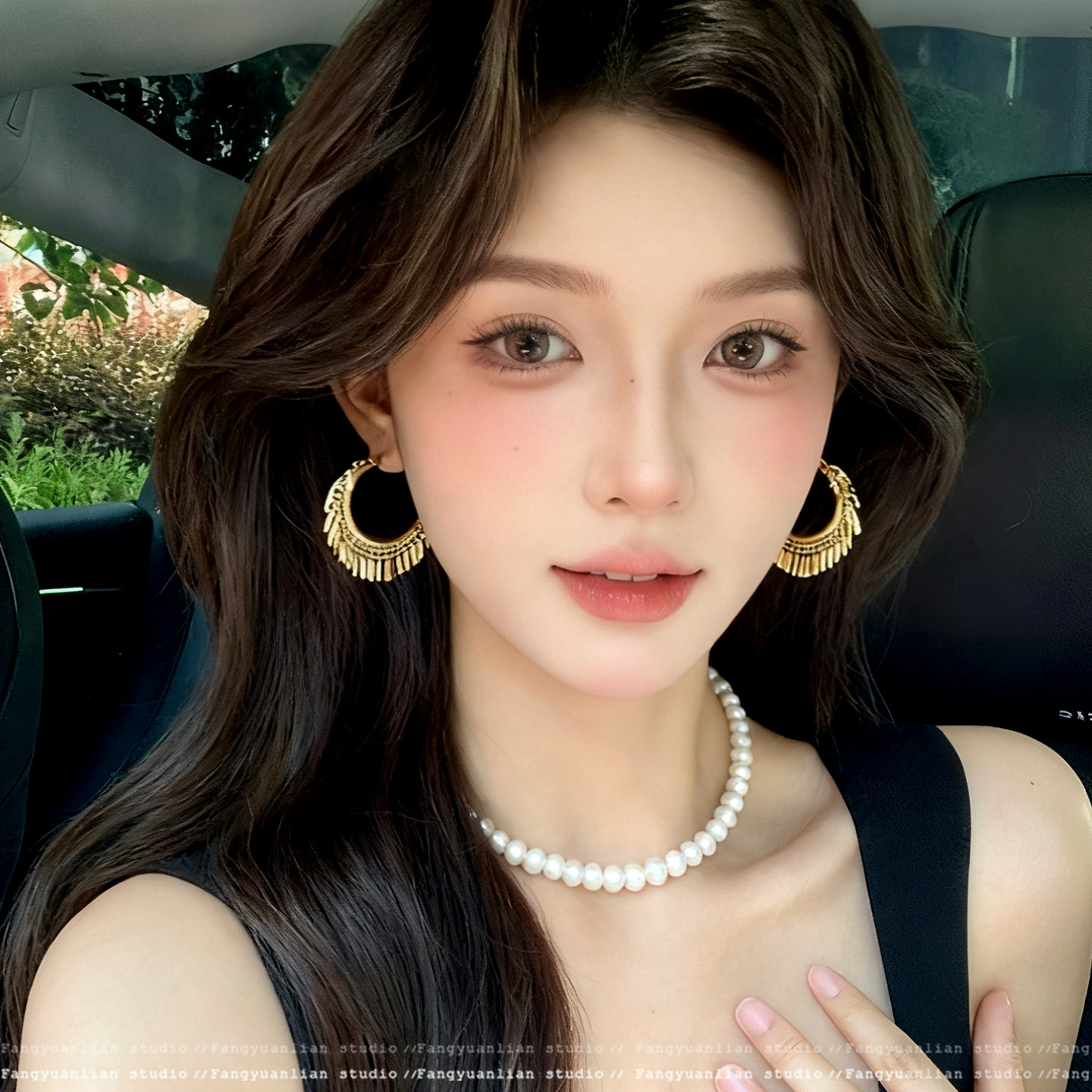 时髦主义 欧美夸张金色流苏耳钉女2026新款个性耳圈耳环秋冬耳饰