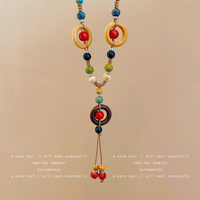 复古波西米亚风陶瓷项链