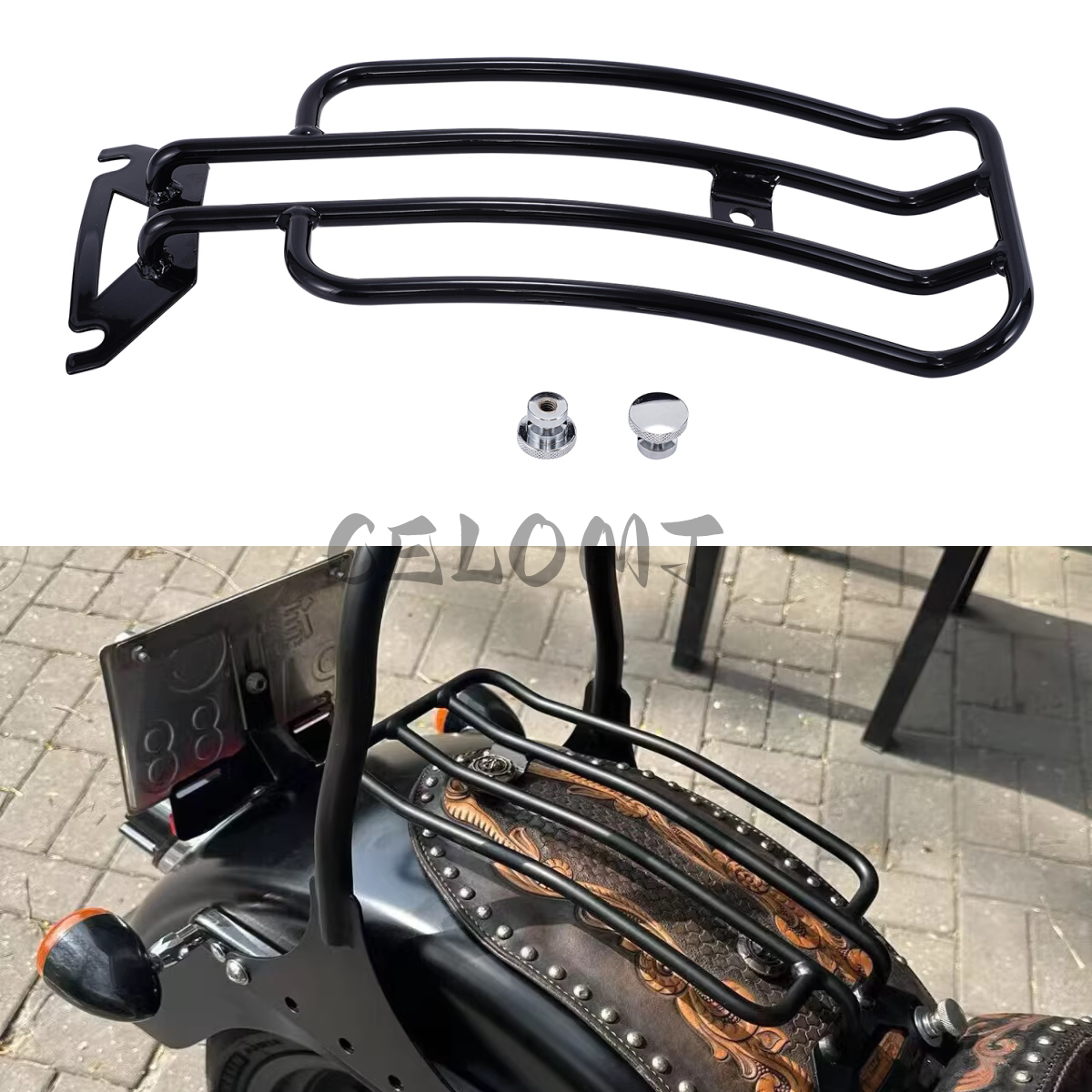 适用哈雷摩托车改装配件公路滑翔路王后行李架后货架后尾97-25年