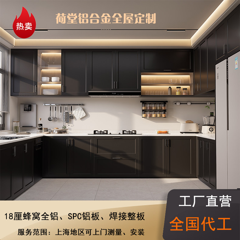 新款全铝合金橱柜厨房储物衣柜阳台柜现代简约定制做加厚厂家直销