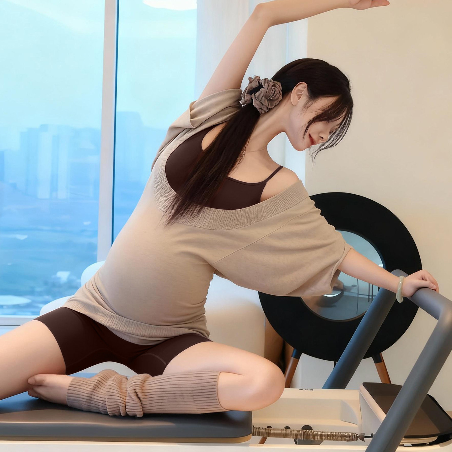 孕妇瑜伽连体衣女高弹轻薄透气运动背心自带胸垫专业普拉提连体衣