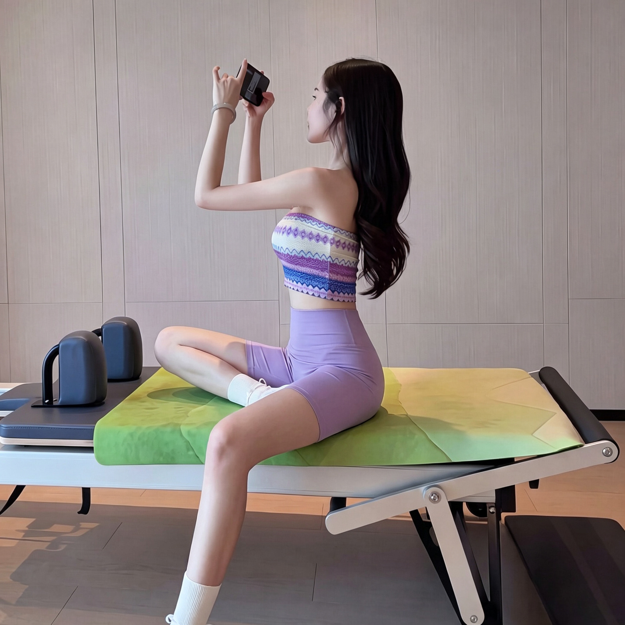 特别洋气的瑜伽服女春夏款抹胸紫色绝美高级感显气质防滑瑜伽背心