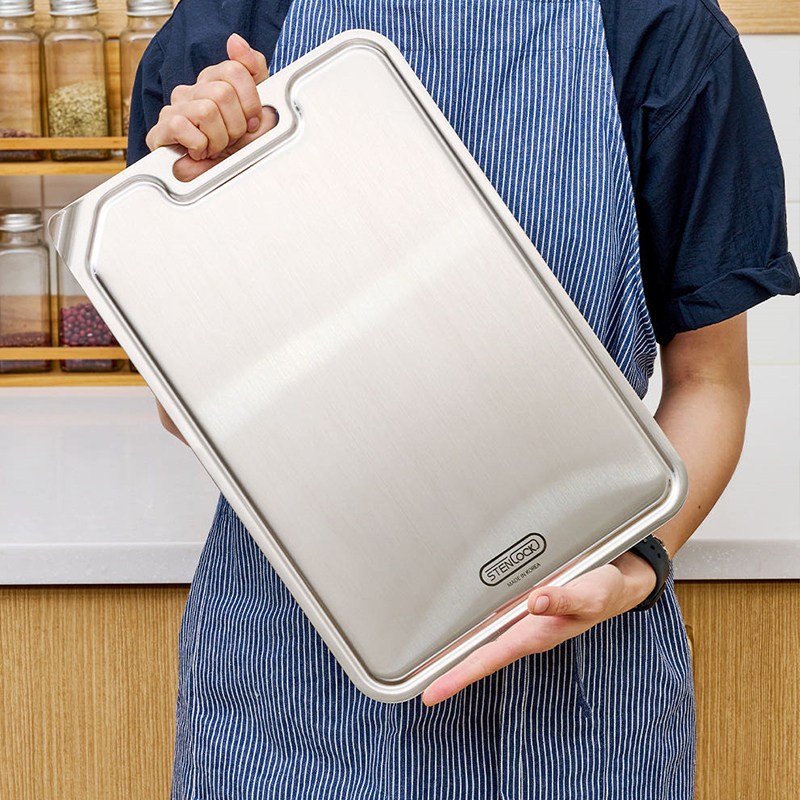 韩国stenlock304不锈钢菜板双面抗菌切肉切菜板易清洁辅食板砧板,厨房/烹饪用具,砧板/菜板,淘宝优惠券,粉丝福利购,淘宝优惠卷