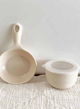 韩国bracket table长柄餐盘微波炉盘子碗吃播饭碗盘子环保餐具