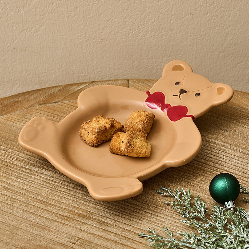 韩国MH小熊餐盘圣诞甜品盘子陶瓷餐具可爱小熊盘辅食零食盘,餐饮具,碟,淘宝优惠券,粉丝福利购,淘宝优惠卷