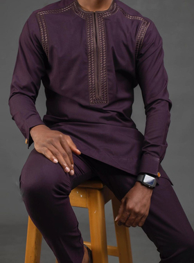 Kaftan African Men Suit Set中东非洲民族服饰阿拉伯男两件套装