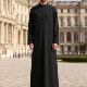 迪拜阿拉伯男士 MuslimThobeRobe 长袍宽松立领礼拜服穆斯林袍长衫