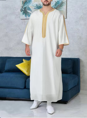 Muslim Araba Men Thobe Dress Robe穆斯林男士宽松长袍袍子