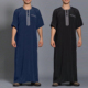 Thobe 阿拉伯大褂刺绣宽松休闲连体大码 袍子迪拜长袍Muslim Gown