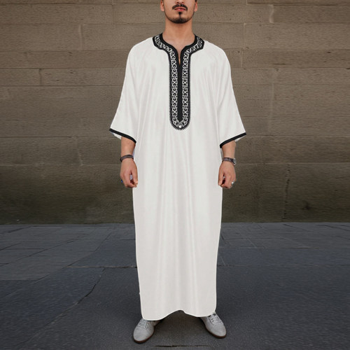 阿拉伯民族男士长袍刺绣长袍