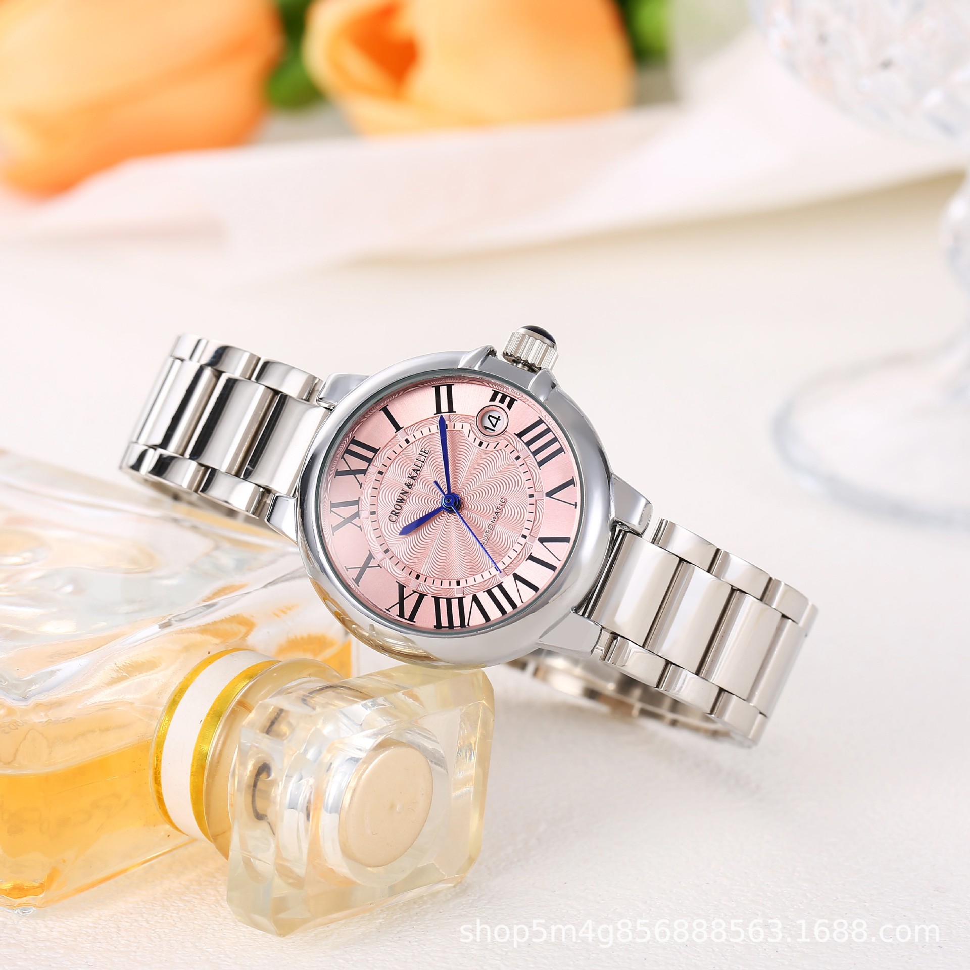 Crown kallie-官方自动粉气球女士周年限定背透陀飞轮腕表ck101