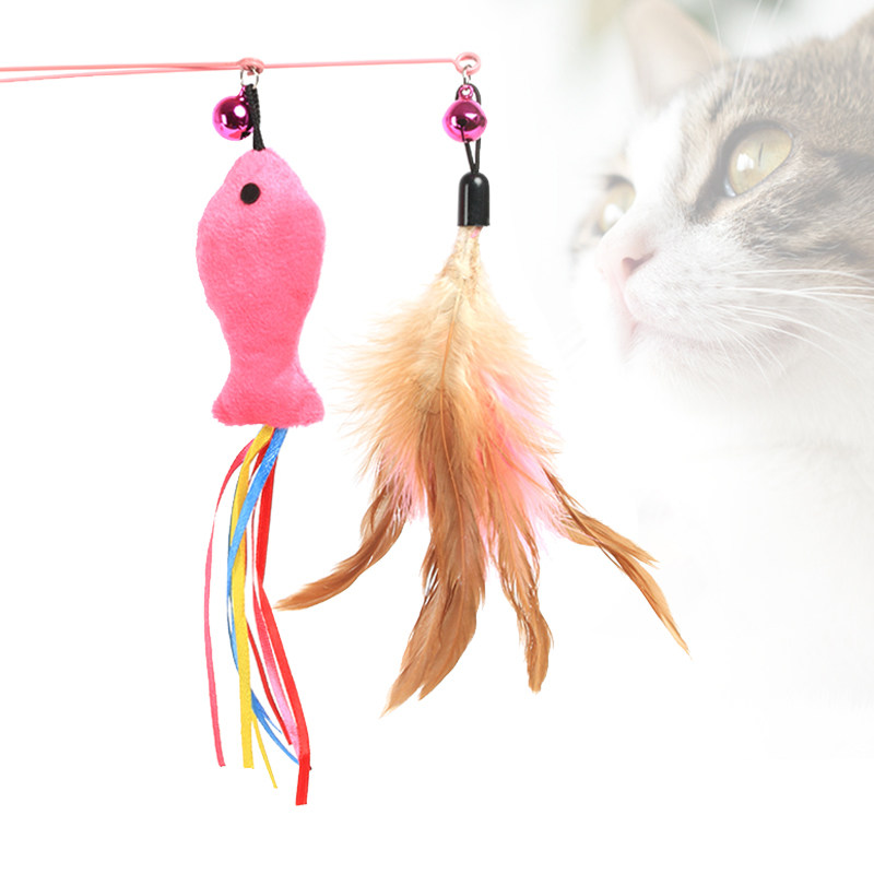 健康羽毛逗猫棒逗猫玩具猫咪玩具宠物玩具猫互动带铃铛解闷互动