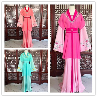 新款古装戏剧戏曲越剧黄梅戏歌仔戏闽剧仿真丝村姑丫鬟宫女服装