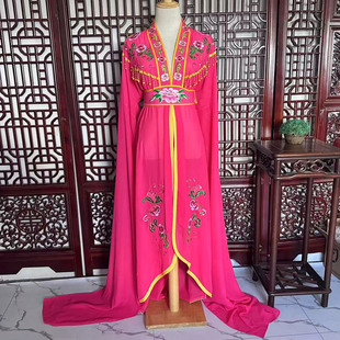 越剧戏剧戏服黄梅戏粤剧新款古装花旦小姐绣花水袖假云肩长披女披