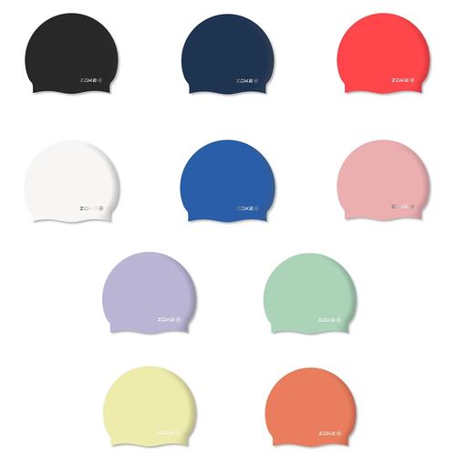 ZOKE纯色硅胶泳帽成人防水不勒头