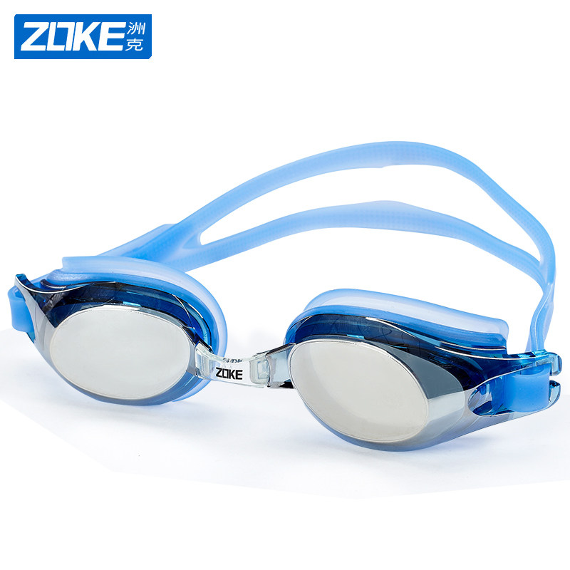 ZOKE洲克大框泳镜防水防雾泳镜男女式防雾高清游泳眼镜电镀游泳镜