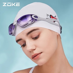 时尚 ZOKE洲克防水防雾近视大框泳镜 男女通用带度数游泳近视眼镜