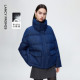 新款 朗姿霍尔多巴吉白鹅绒立领镶钻短款 羽绒服通勤外套2025年冬季