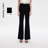 新款 朗姿25三醋酸高腰立体中缝修身 女2026年夏季 设计感喇叭裤 西裤