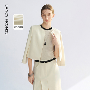 半裙套装 高级感气质黑白短外套上衣 新款 朗姿25三醋酸小香风夏季