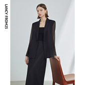 朗姿复古法式 休闲西装 设计感小众气质高级感外套女2024年夏季 新款