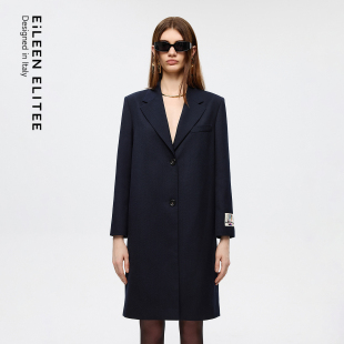 新款 商务2025秋季 ELITEE羊毛复古风衣外套女长款 朗姿欧洲EiLEEN