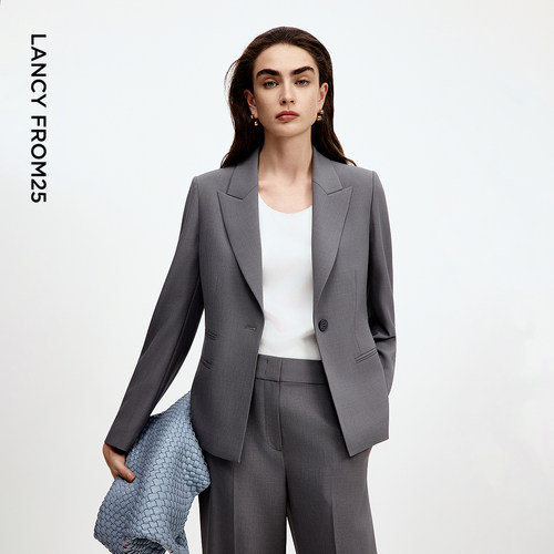 朗姿气质高级感休闲西装女通勤时尚百搭西装/裤子2025年秋季新款