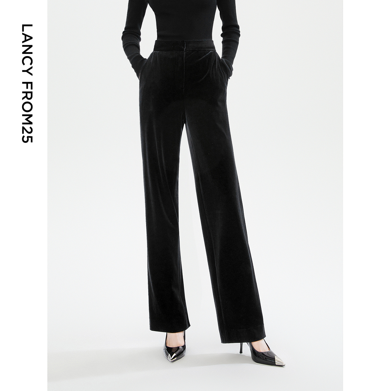 休闲裤朗姿设计感高腰