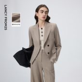 马甲 西裤 气质高级感百搭通勤2026年春季 朗姿羊毛西服西装 新款 女