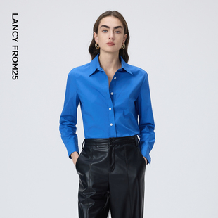 衬衫 朗姿25法式 纯棉复古通勤高级感气质设计感衬衣上衣女士春季