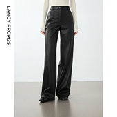 明星同款 朗姿复古直筒气质通勤高级感加绒女冬季 新款 西装 裤