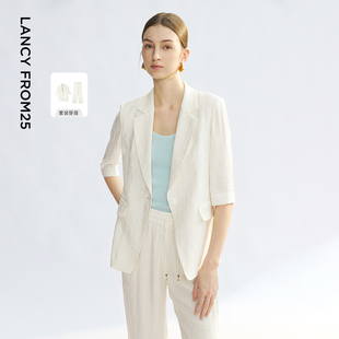 职业通勤高级感夏新款 通勤风套装 老钱风外套 西裤 朗姿25压褶西装