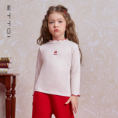 2026春新款 T恤半高领木耳边打底衫 ETTOI爱多娃女童长袖 朗姿童装