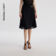 A字百褶裙设计感 半身裙女夏新款 朗姿法式 气质高腰黑色百搭中长款