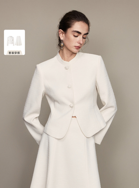 【兰亭叙】朗姿新中式立领盘扣短外套/半身裙气质2026年春季新款